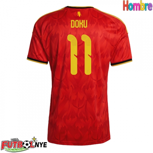 Camiseta Bélgica Jeremy Doku #11 Primera Equipación Mundial 2026 manga corta